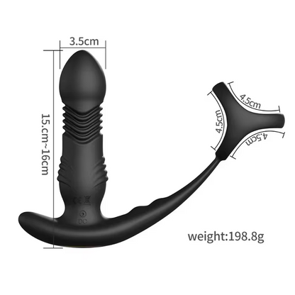 3 in 1 Prostata Massagegerät Buttplug mit 9 Vibrations- und 9 Schubmodi