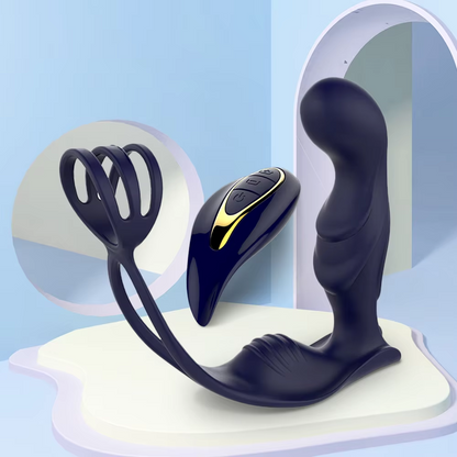 Prostata Massagegerät Analplug Vibrator  mit 10 Vibrationen und Verzögerungsring