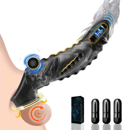 Penishülle Cock Sleeve Extender mit drei Bullet-Vibratoren