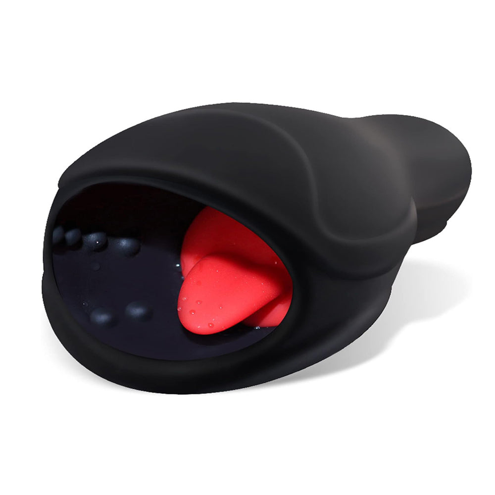 Eichel Vibrator mit Zunge lecken Penis Vibratoren Sleeve mit 6 Vibrationsmodi