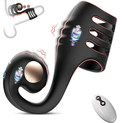 All in One 360° Umwickelter Penis Trainer Penisring mit 10 Vibrationen