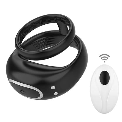 Dual cock ring vibrator with remote control with 10 vibrations 