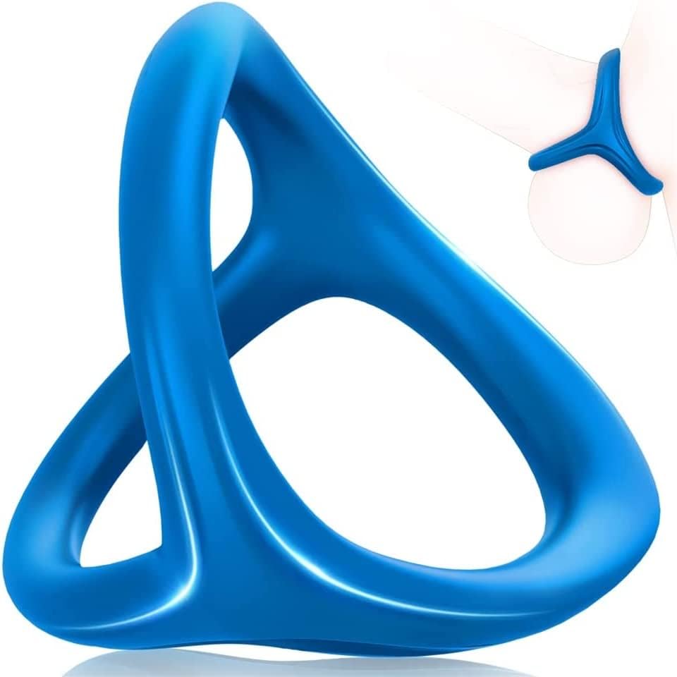 Premium Dreieckiger Penisringe Silikon Penisring mit Hodensack-Ring Gürtel