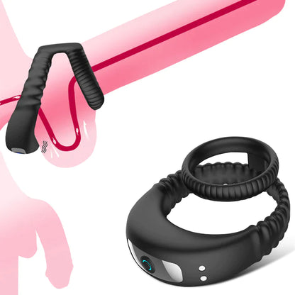 2 in 1 double cock ring with 10 vibration frequencies