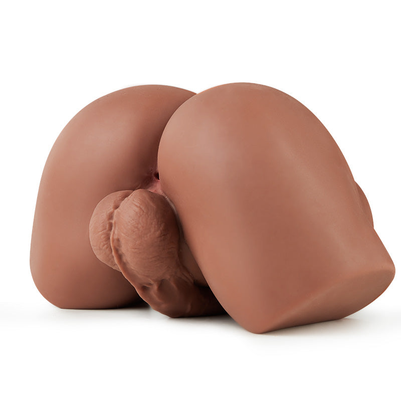 Sex doll with brown dildo and male ass 