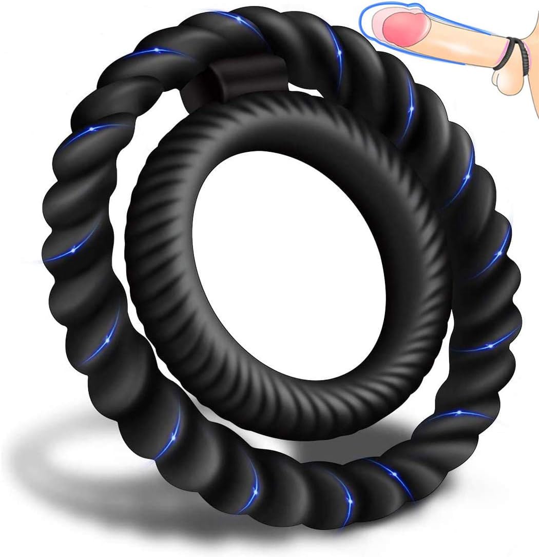 Multiple combinations of double rings Dual cock ring with inflatable pack 