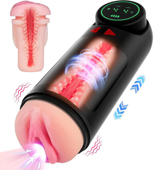 3 in 1 Automatischen Masturbator mit 4 Saug und Vibrations und Stoßmodi