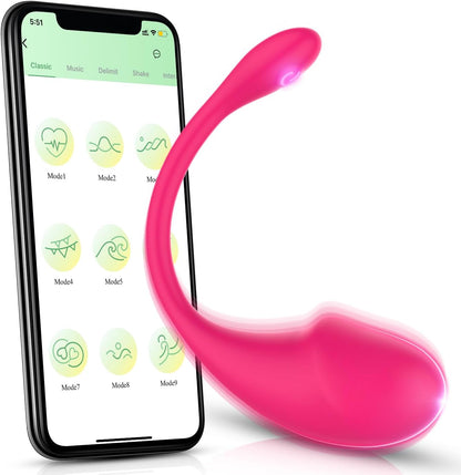 Vibrator with APP and Bluetooth for her clitoris and G-spot with 9 vibration modes 