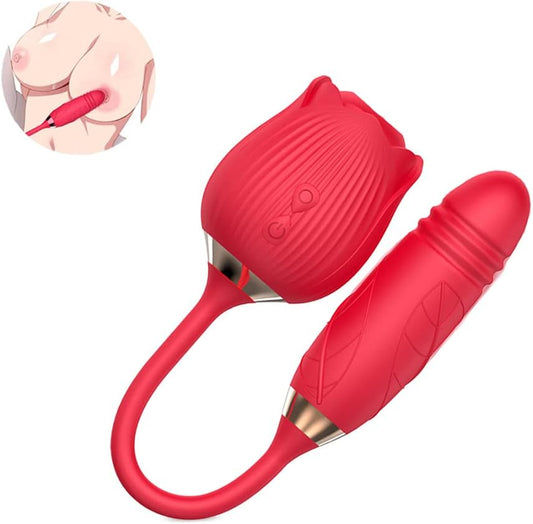 Rose Vibrator Tongue Licking Stimulation Vibrators with 10 vibration modes 