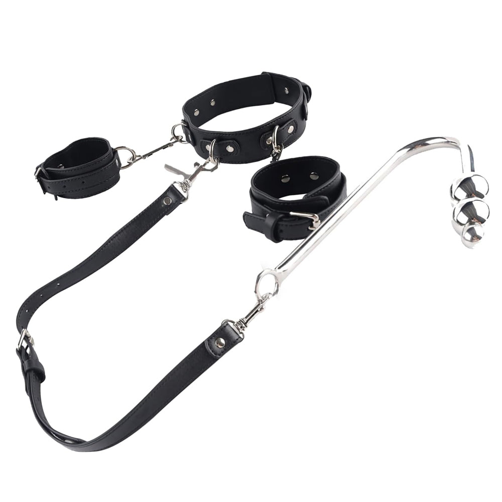 BDSM sex bondage restraints with anal hook handcuffs 