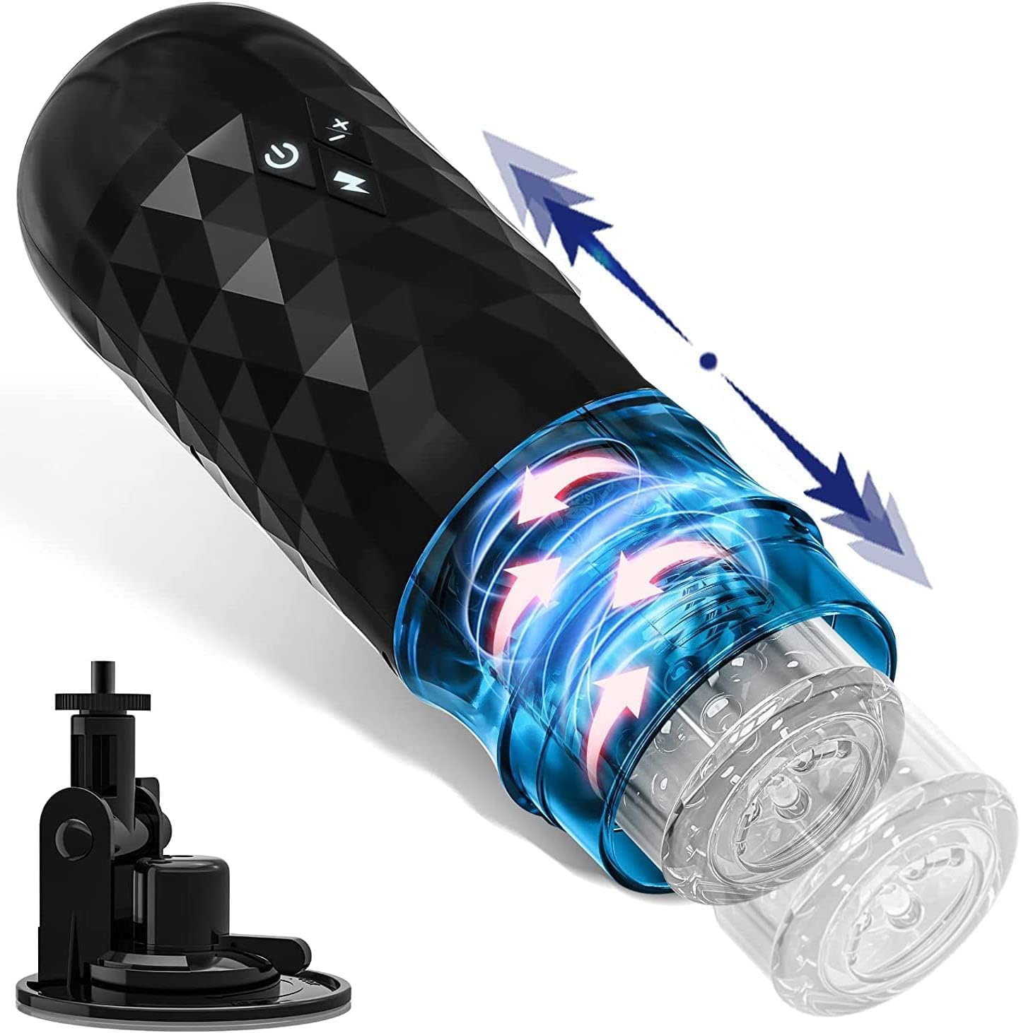 Elektrisch mastubrator-seksspeeltje voor mannen 7 stuwkracht- en rotatiefuncties