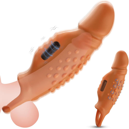 Realistische Penishülle Pennis Extender Vibrator für Penisverlängerung & Penisvergrößerung
