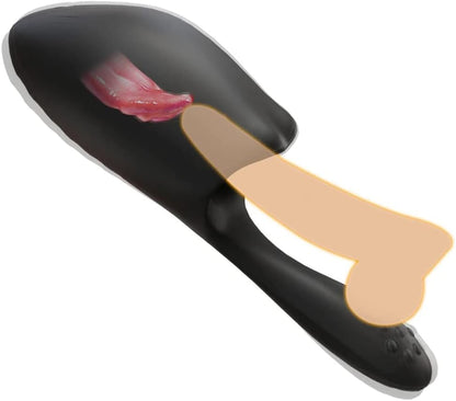 Männlicher Cup-Masturbator Penis Trainings Vibrator mit Zunge Lecken und 10 Vibrationsmodi