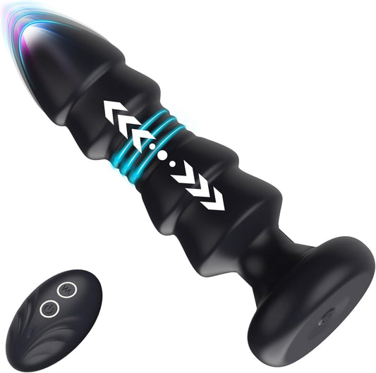 Multifunctional anal vibrators anal vibrator butt plug prostate stimulator with 5 telescopic modes 
