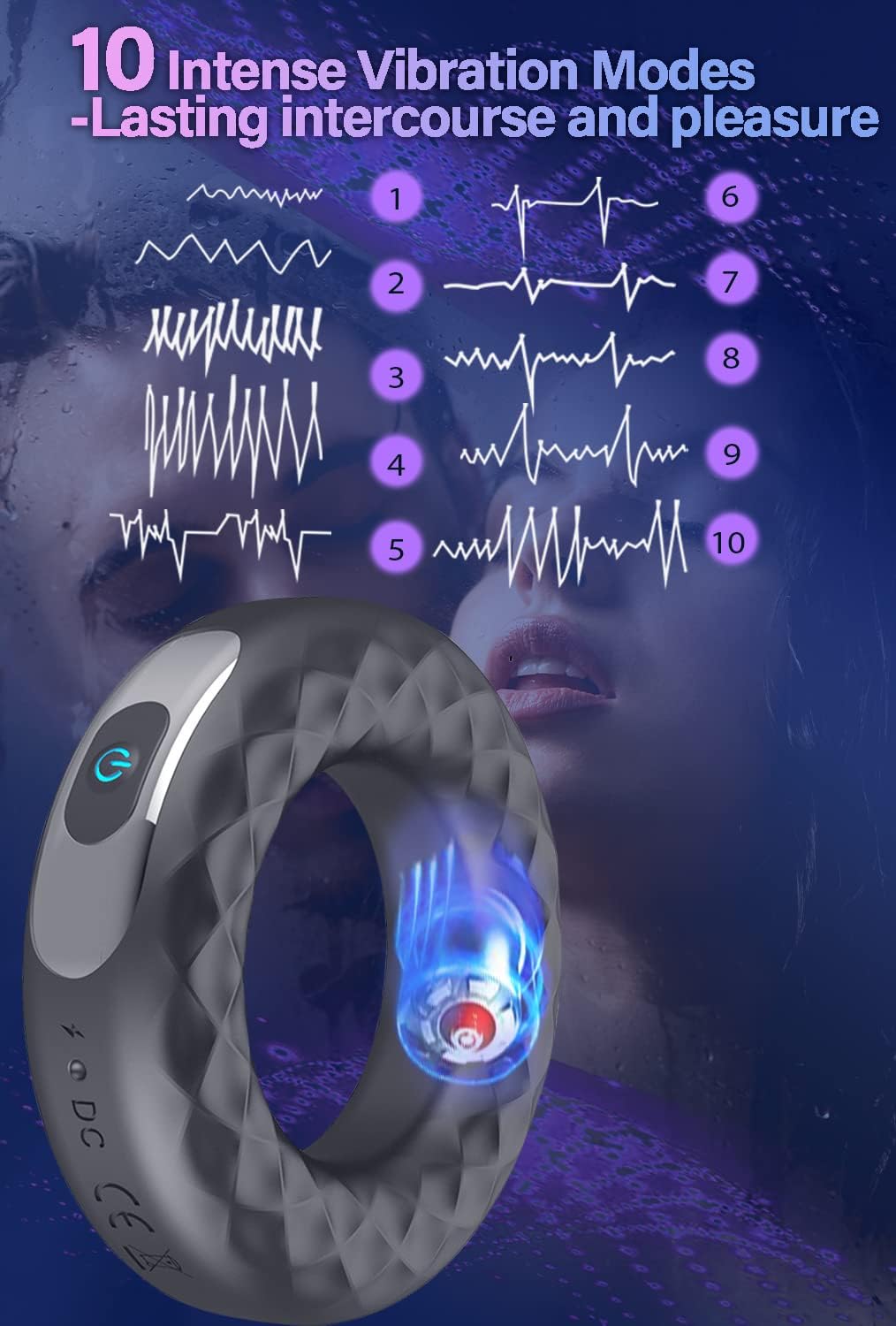 Penisring Cockring Vibratoren vibrierender Stimulator mit 10 Vibrationsmodi