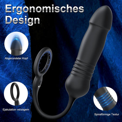Anal vibrators butt plug dildo vibrator with cock ring with 3 shock and vibration modes 