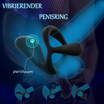 3 in 1 penisring cockring vibrator anaal met 10 vibratiestanden 