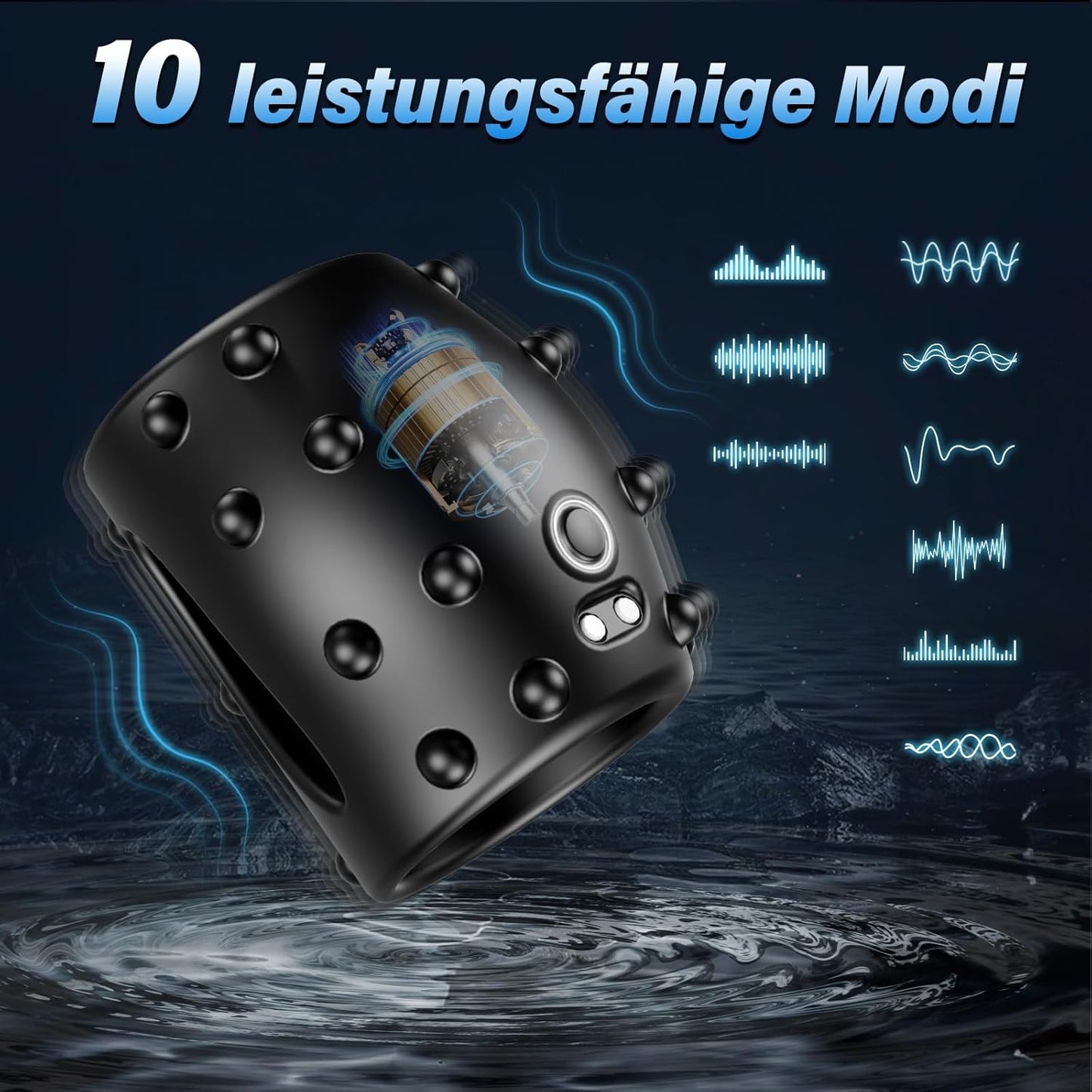 Penishülle Cockring Vibrationen mit 10 Vibrationsmodi