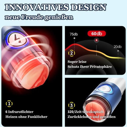 Leten 4 in 1 Automatische Masturbieren mit 6 Vibrationsmodi 6 Saugmodi Heizfunktion