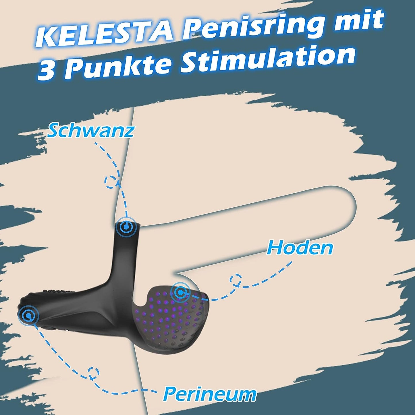 Cock ring vibrators with testicle vibration with 10 vibration modes 