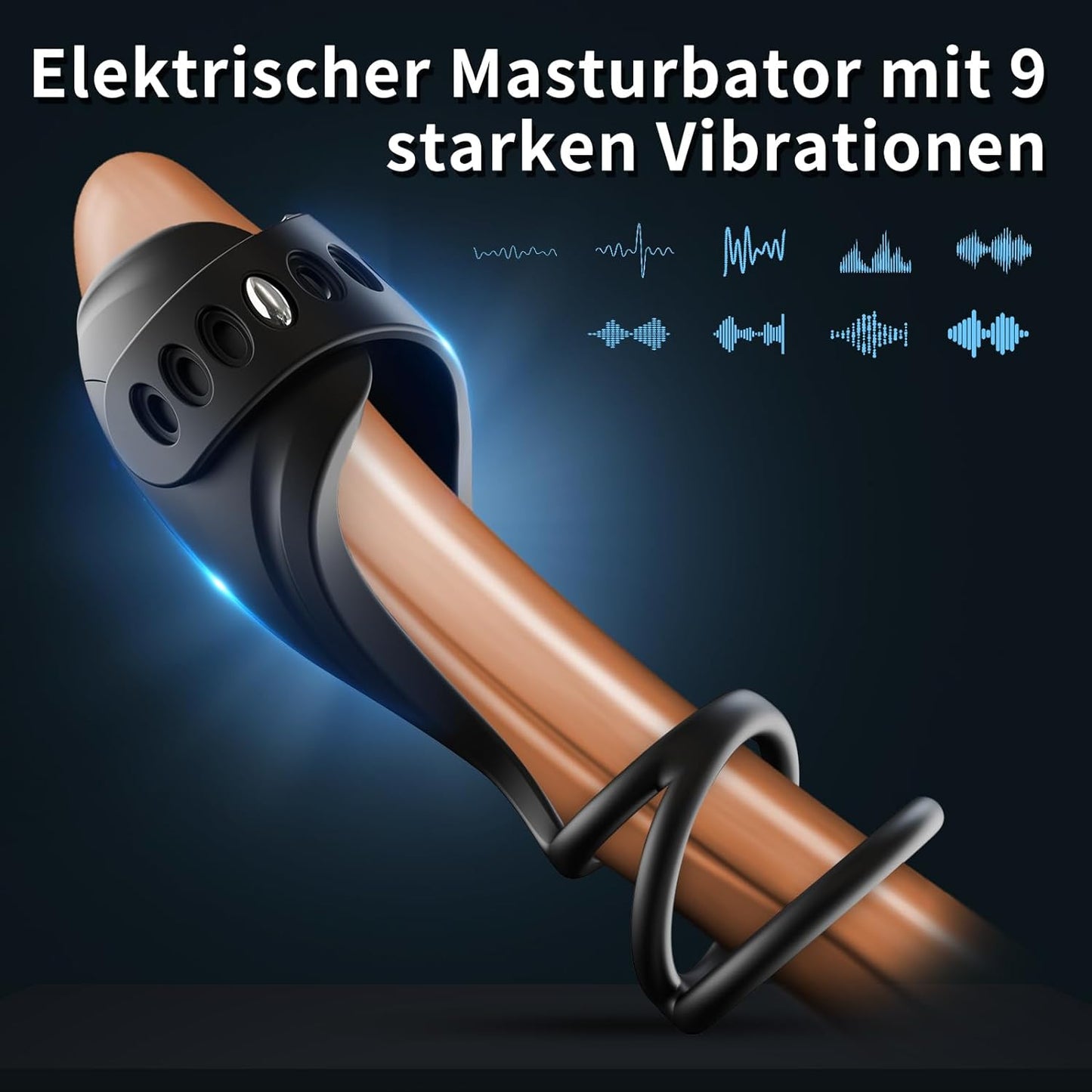 2 in1 Penisring Vibratoren Elektrischer Masturbator Penistrainer Vibrator mit 10 Vibrationsmodi