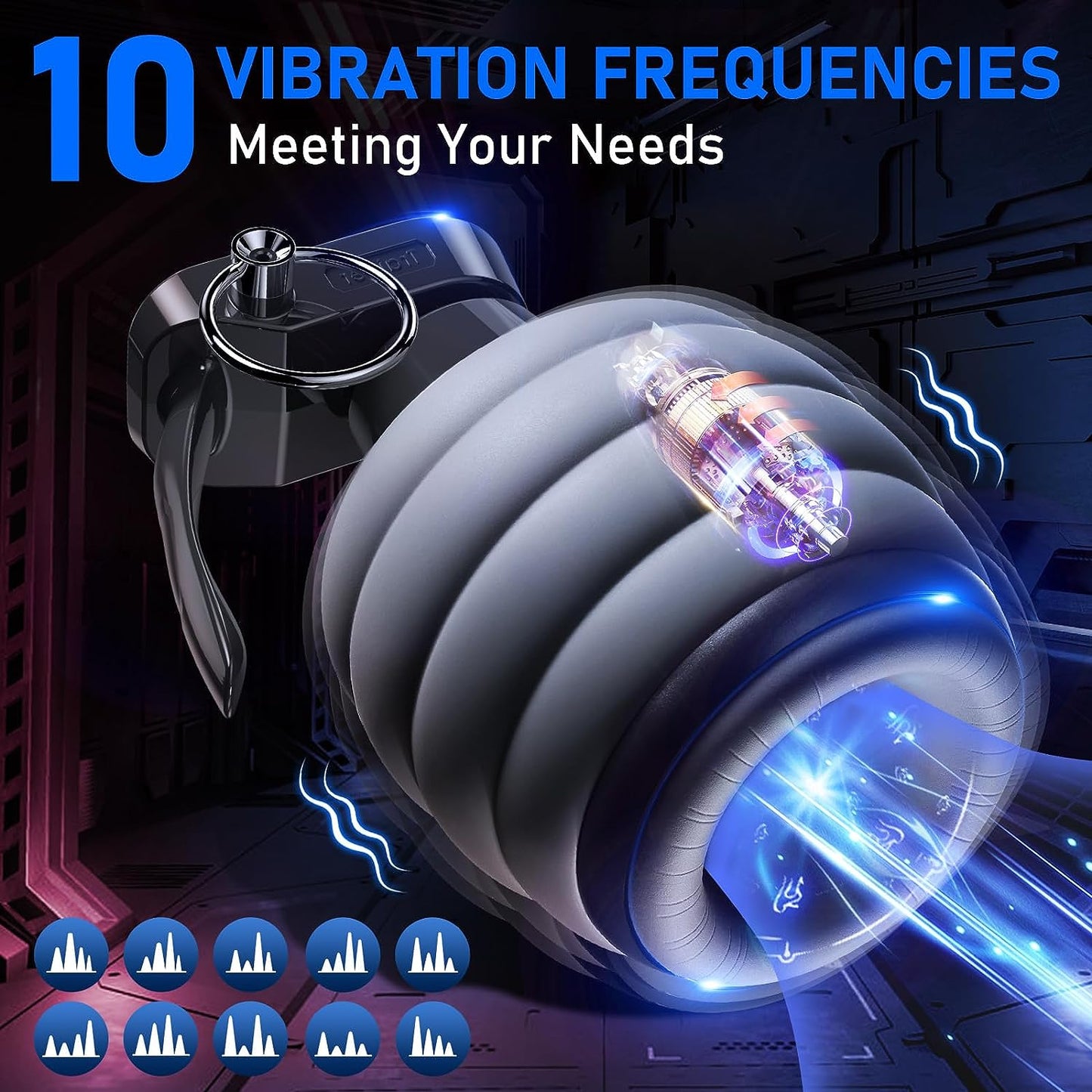 All-Around Stimulating Automatic Cup Masturbator with 10 vibrating modes 