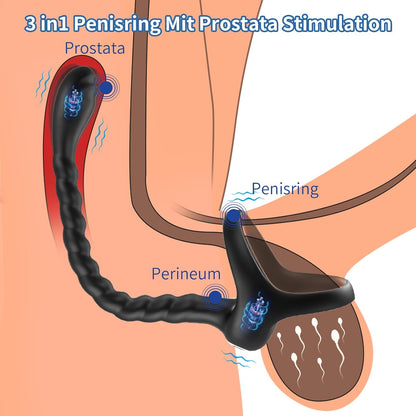 3-in-1 prostaatstimulator-cockring met 10 vibratiemodi 