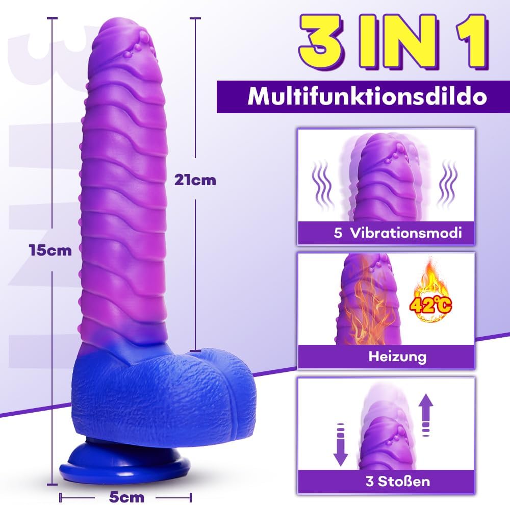 3 in 1 color changing dildos realistic dildo vibrator with strong suction cup 