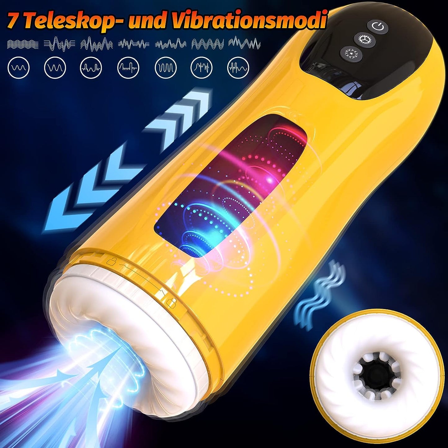 One Touch Burst-modi Elektrische masturbator 7 Telescopisch 
