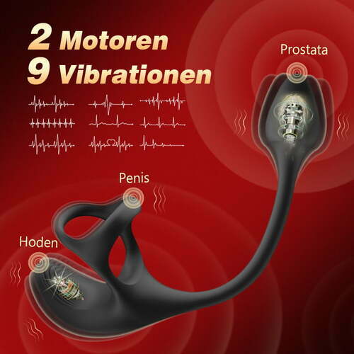 Anal plug spherical vibration stimulator with cock rings 