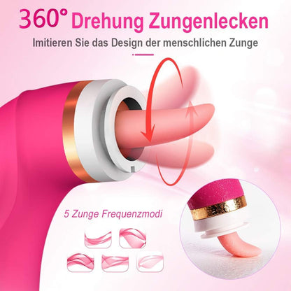 2-in-1 clitoris- en tepelstimulator met 8 zuig- en 5 tongmodi 