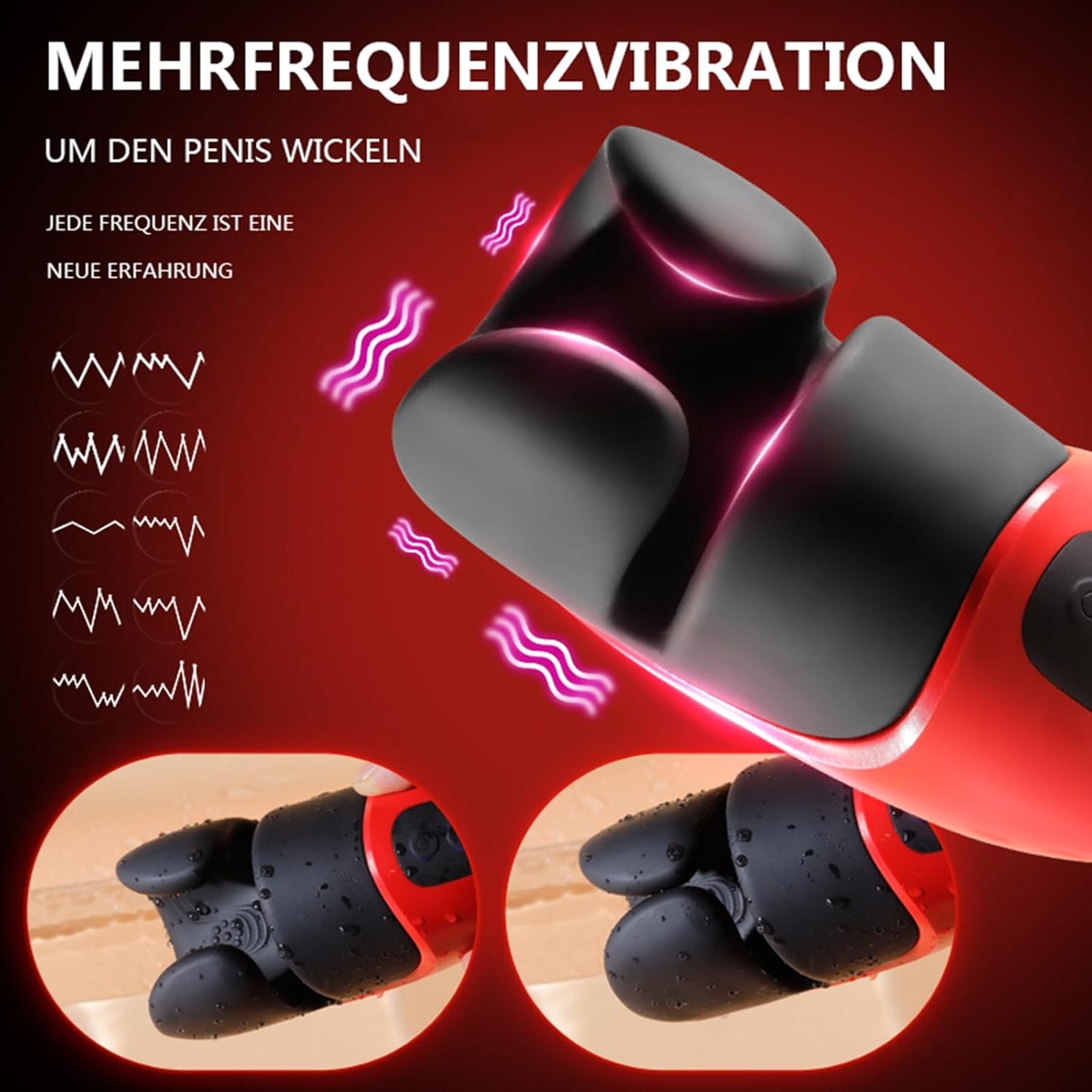 Elektrischer Masturbatoren Penistrainer Mit 10-Frequenz-Klemmvibration 10-Frequenz-Kopfvibration