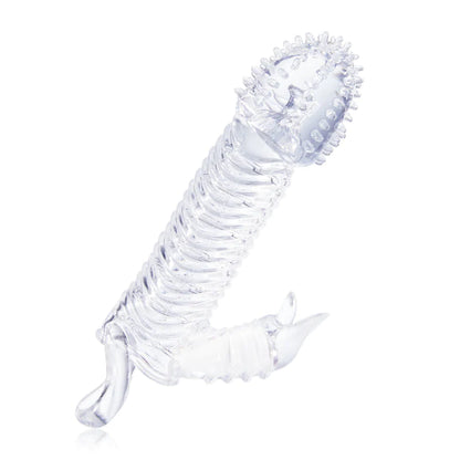 Transparent vibrating penis sleeve 19.6 cm