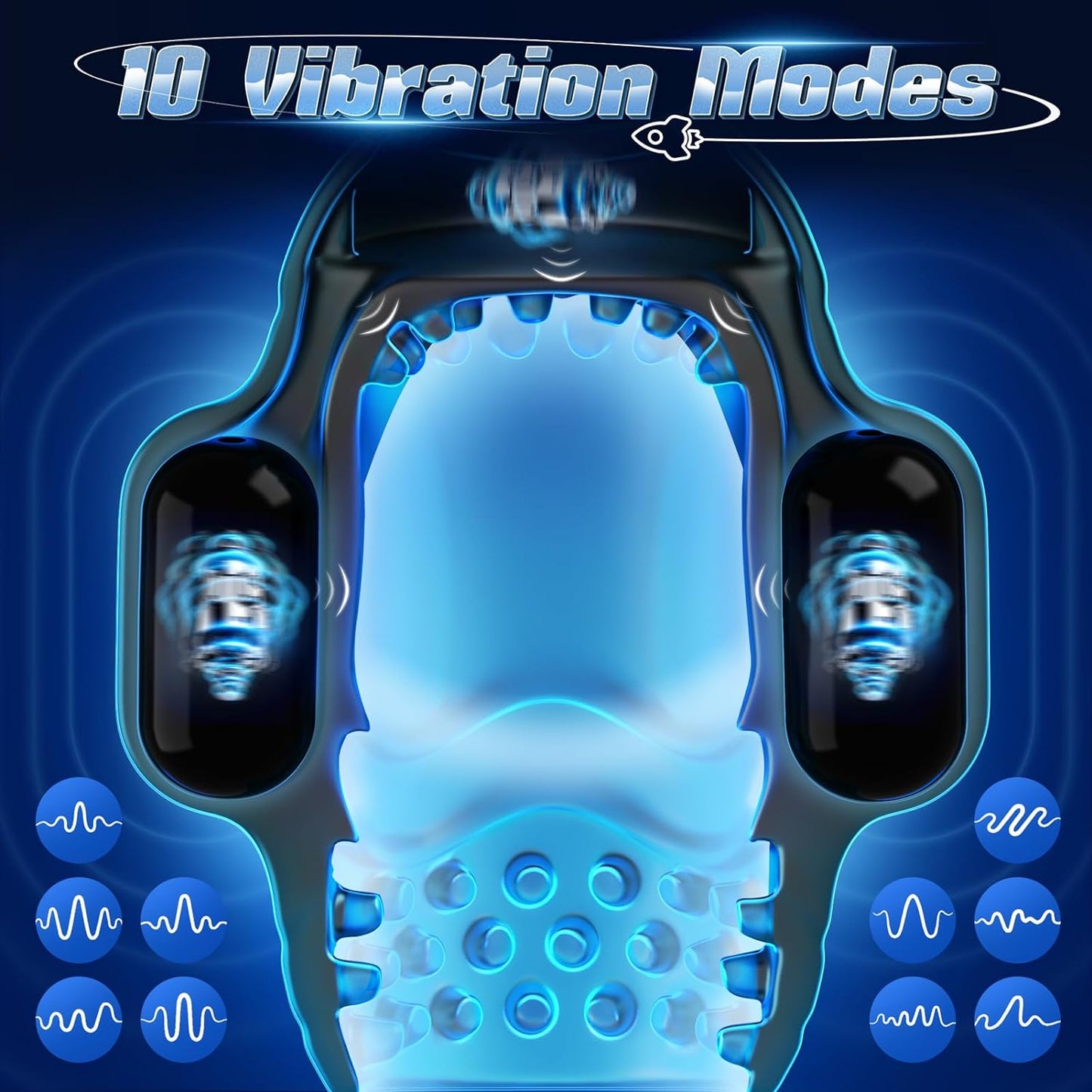 4 IN 1 Masturbieren Penis Trainer Eichel Stimulator Blowjob mit 10 Vibrations