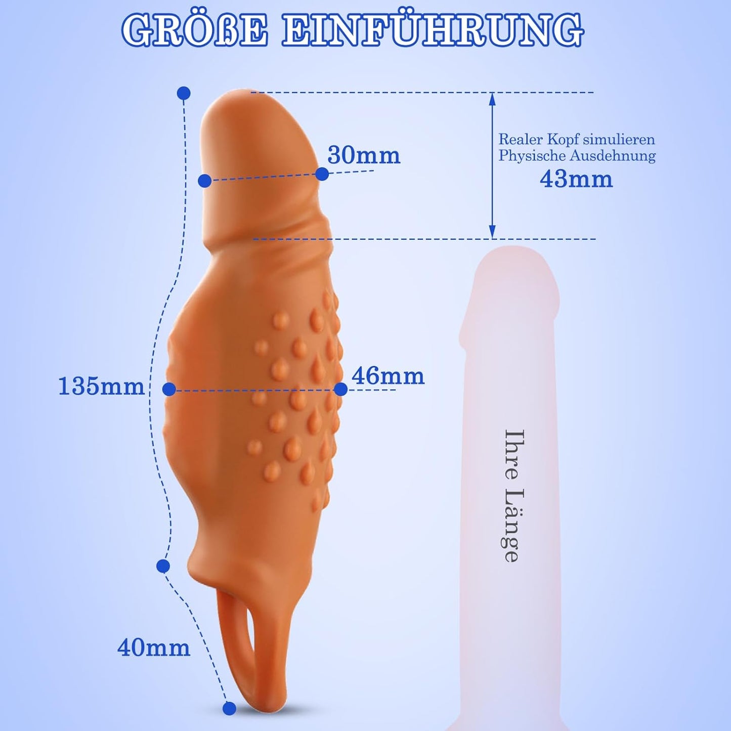 Realistische Penishülle Pennis Extender Vibrator für Penisverlängerung & Penisvergrößerung