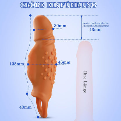 Realistische Penishülle Pennis Extender Vibrator für Penisverlängerung & Penisvergrößerung