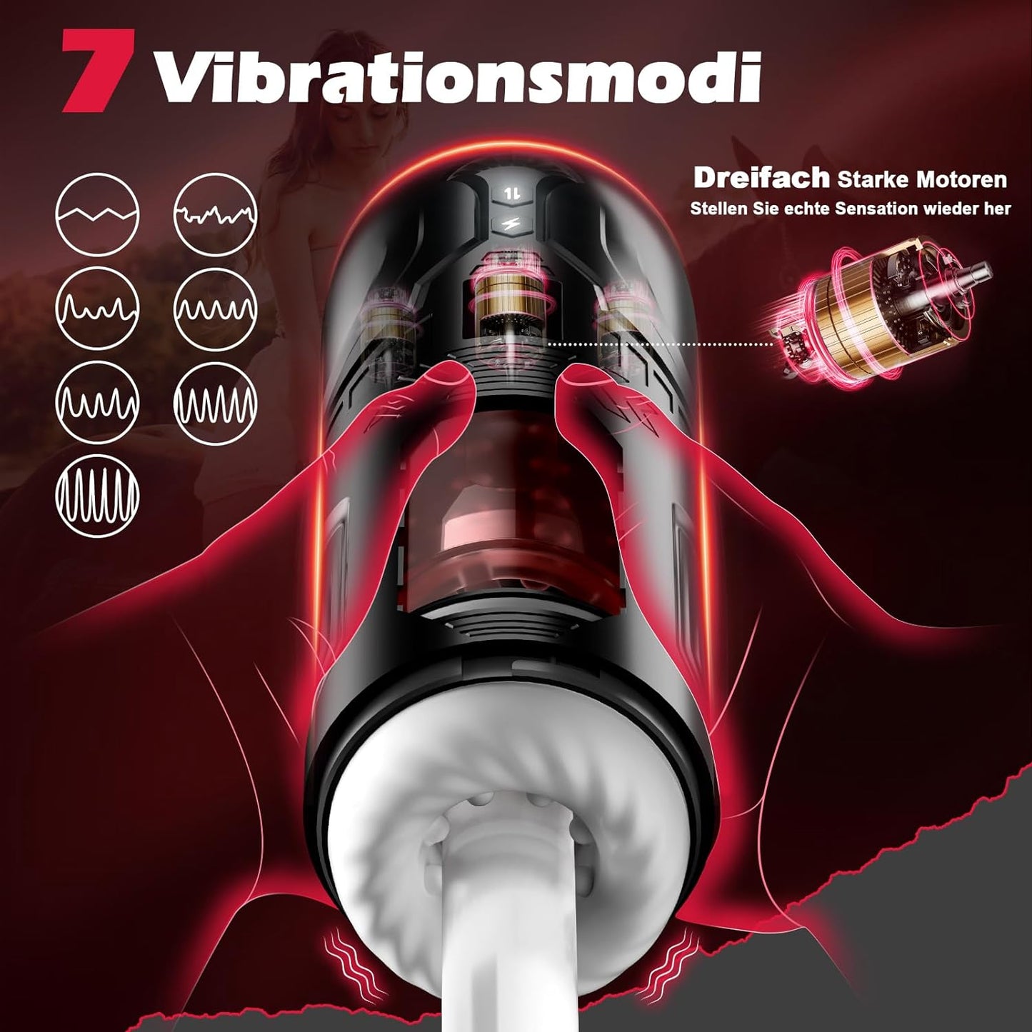 3 in 1 telescopic function rotating and vibration modes electric penis masturbators 
