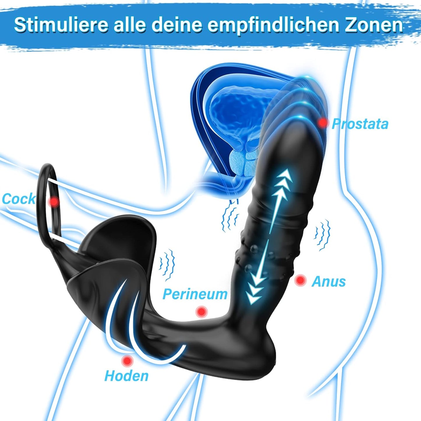 Intelligent app control anal vibrators prostate vibrator with 9 telescopic modes 9 vibration modes 