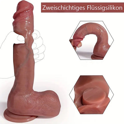 10.5" realistic dildos with strong suction cup and large balls, fake penis