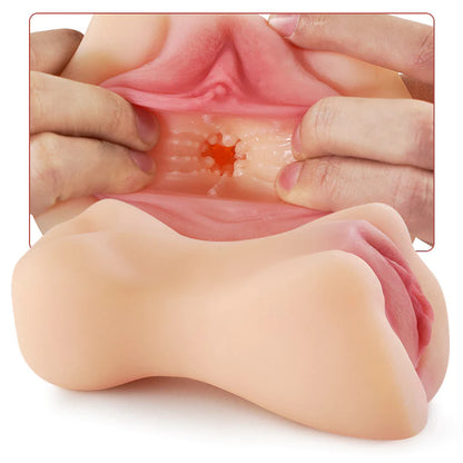 Realistic Pocket Pussy Vulva Clitoris Soft Masturbator