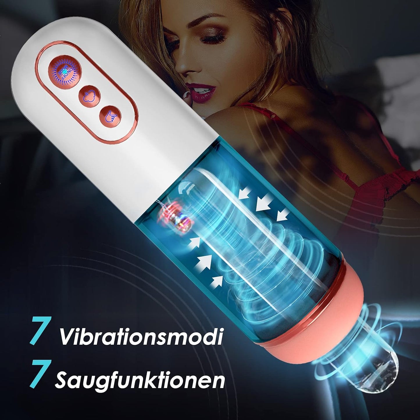 3D Realistic Oral Pocket Pussy Electric Masturbator with 7 suction and vibration modes 