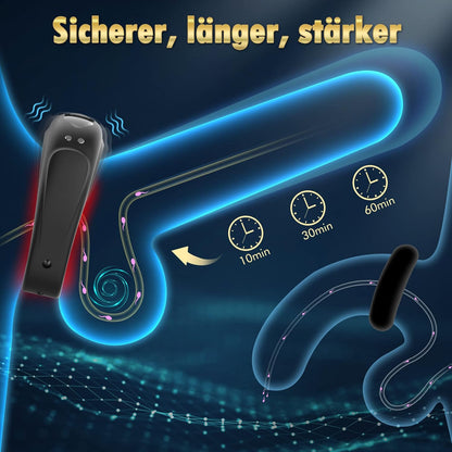 Penis ring vibrators silicone cock ring with 10 vibration modes from gentle to strong 