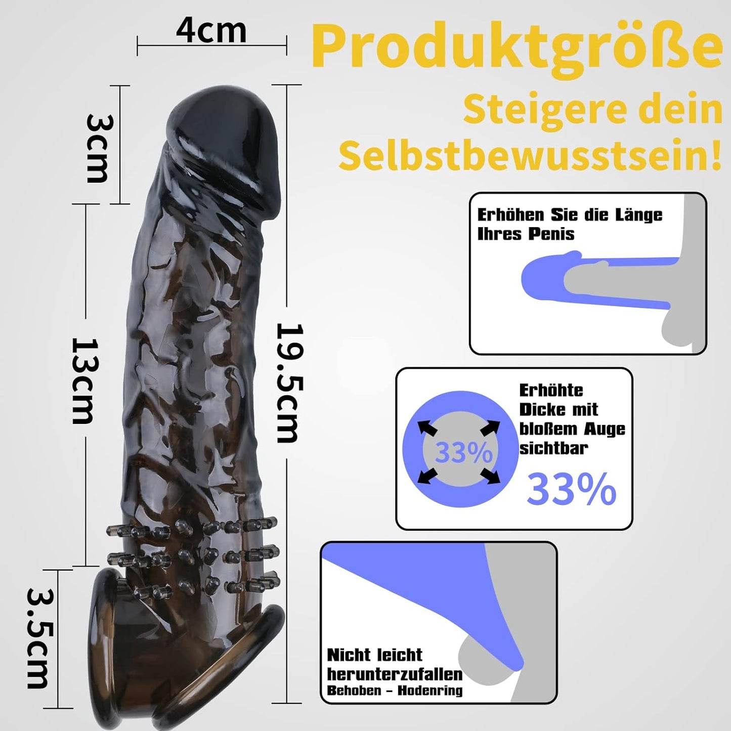 Penismanschetten mit Rutschfest Premium Verdickt Hodenring