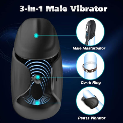 3 in 1 Penis-Trainer Elektrische Masturbation Eichelvibrator Mit 8 Vibrationsmodi