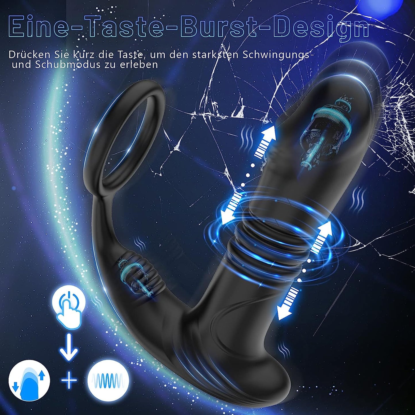 6 telescopic modes 9 vibration modes app anal vibrators large with shock function prostate vibrator 