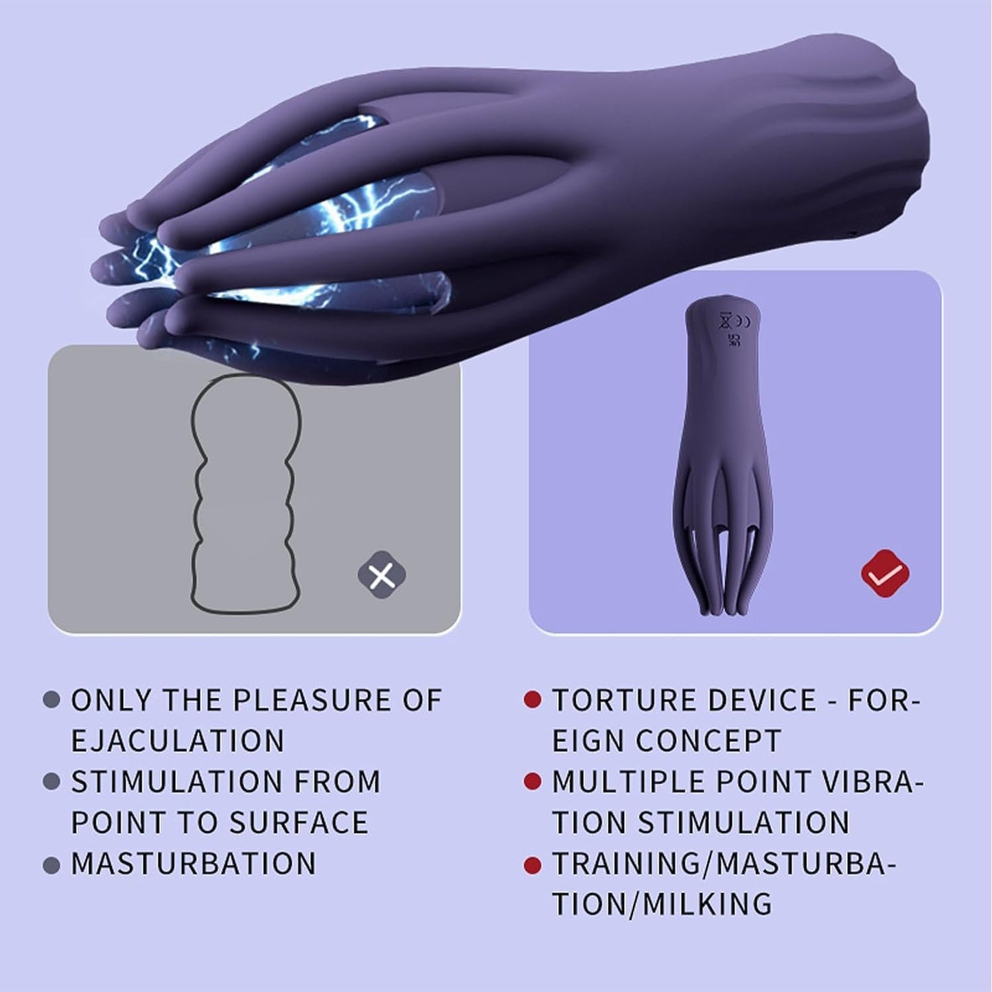 Elektrische masturbator eikelvibrator met 10 vibratiestanden penistrainer-stimulator 