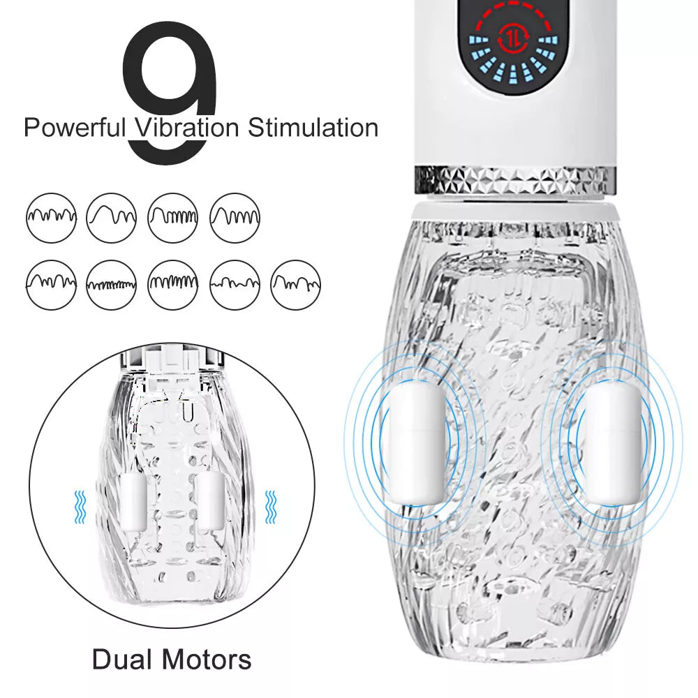 Automatischer Masturbator Penistrainer mit 7 Schub & Rotations & 9 Vibrations Modi