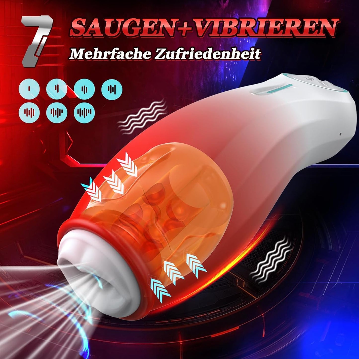 Elektrische Cup-Masturbatoren Blowjob mit 10 Vibrations & 7 Saugmodi