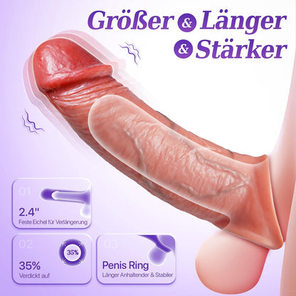 4 in 1 Elektrischer Penishülle Penisring Vibrator mit APP Vibrationsmodi