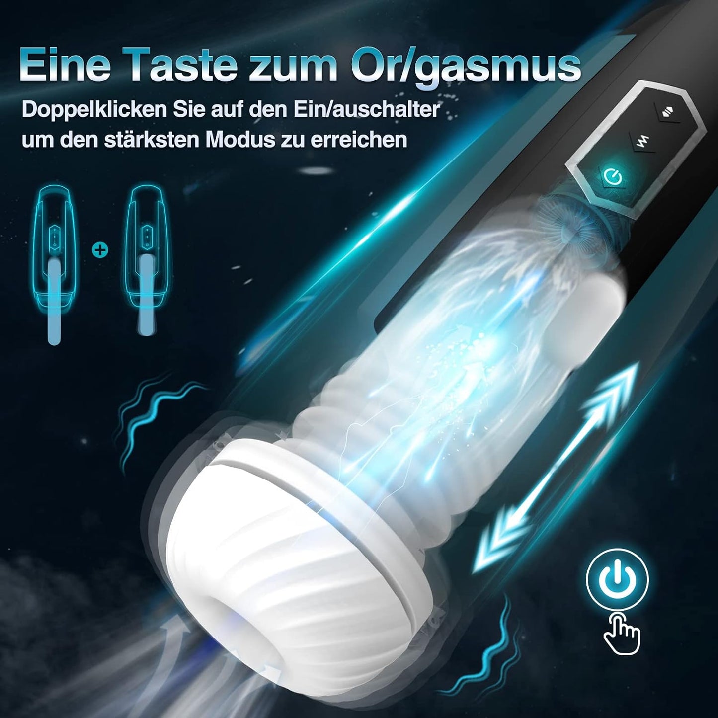 Electric masturbator Cup Galaxy with 5 telescopic modes 5 vibration modes 